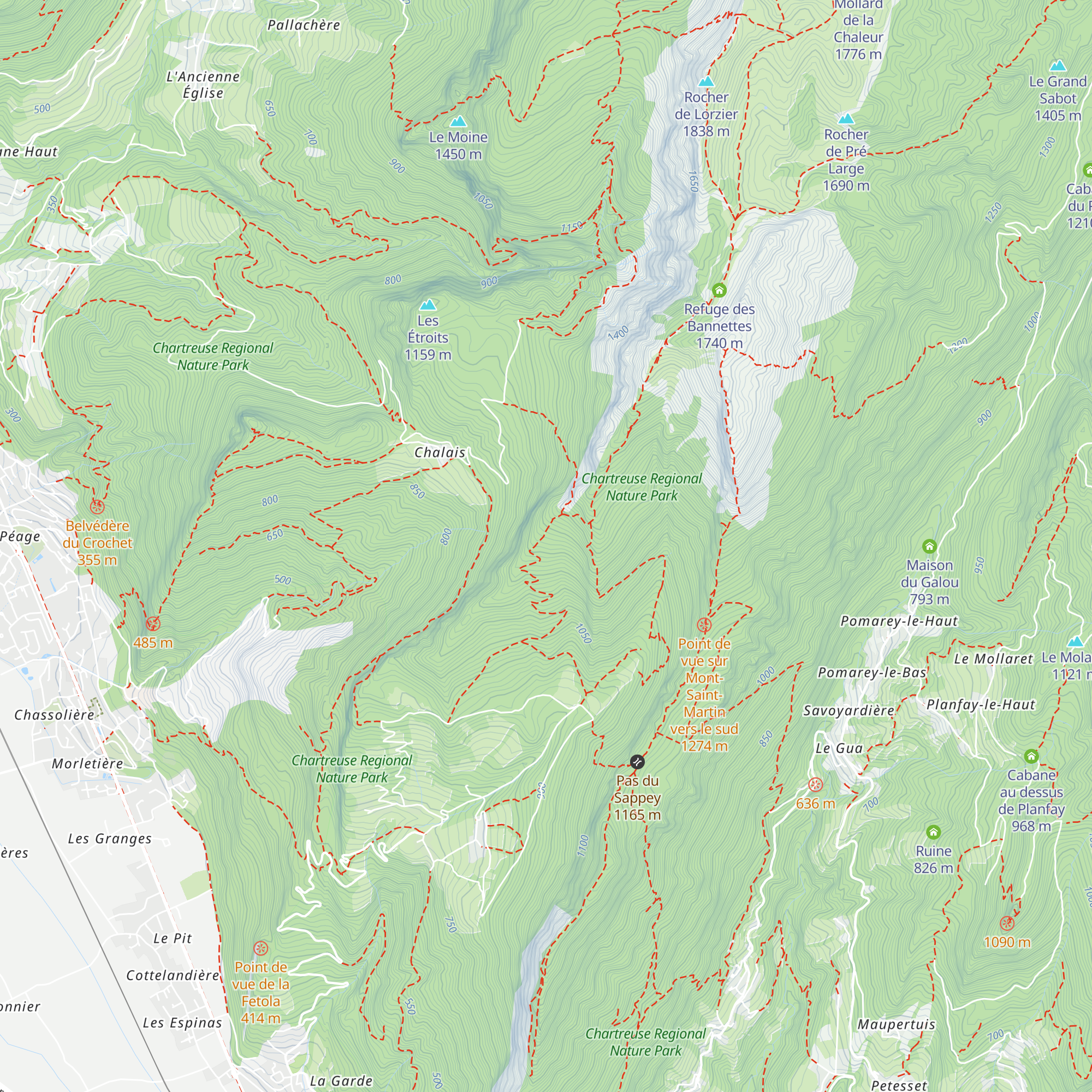 Cabane de l'Echaillon map