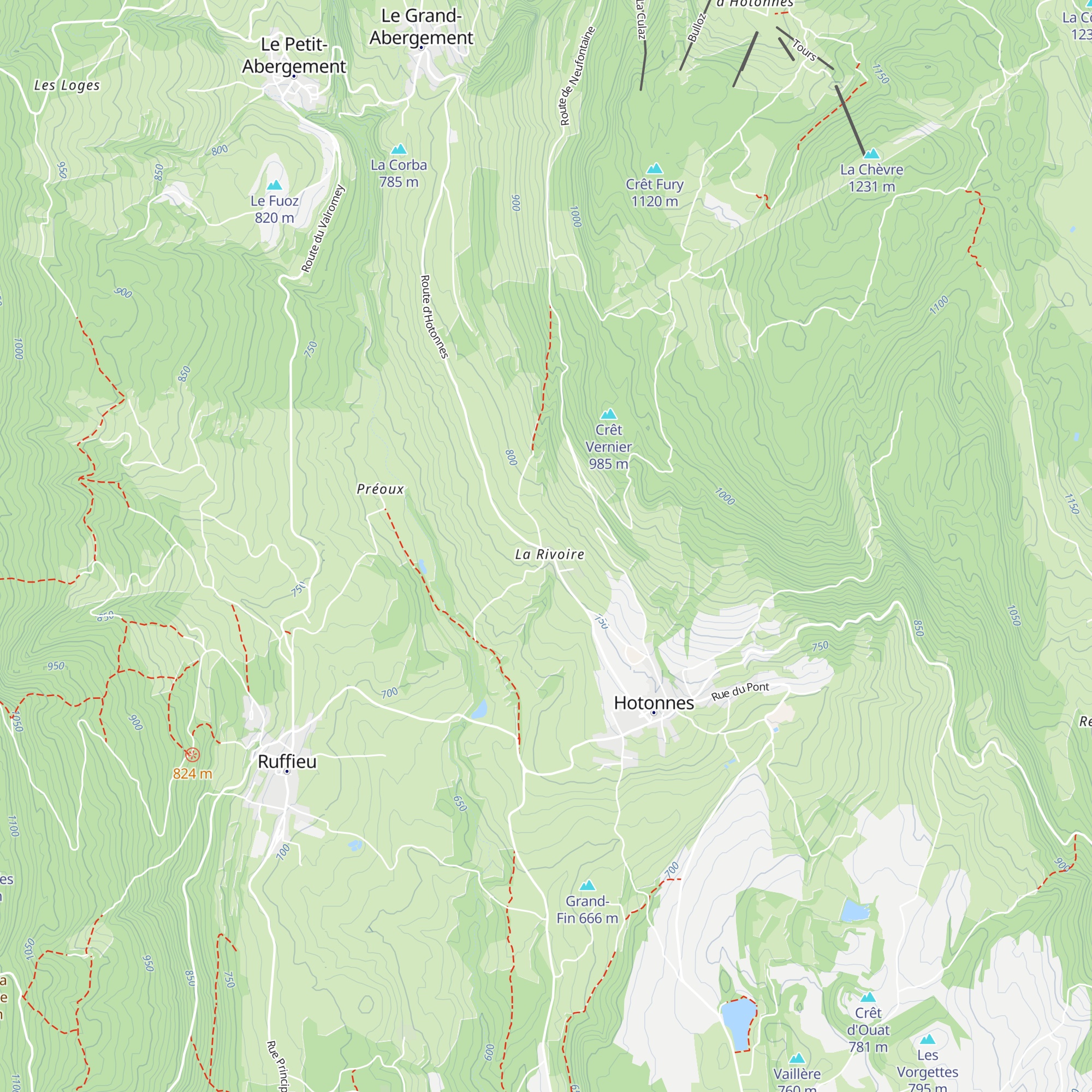 Gîte de groupe en Valromey map