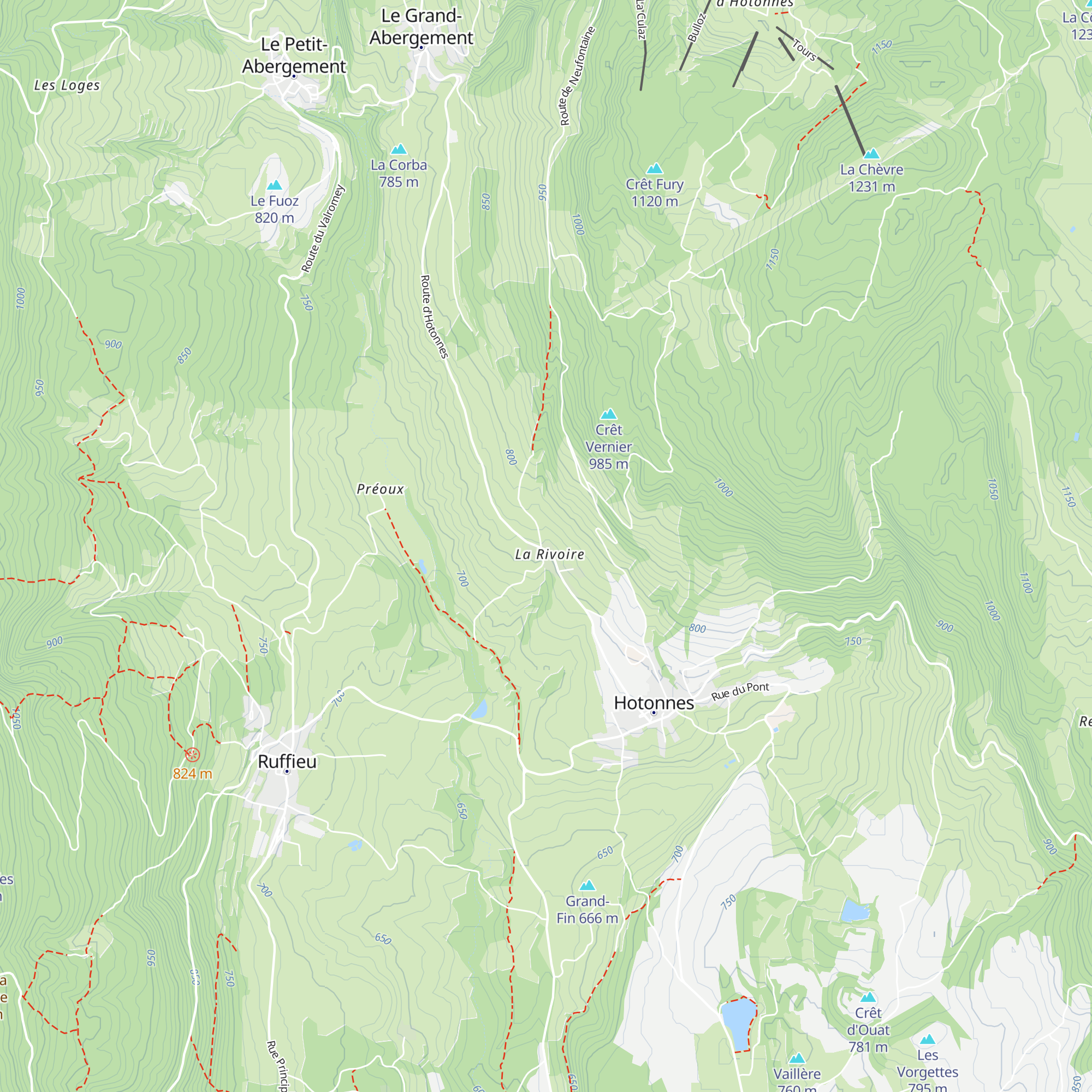 Gîte de groupe en Valromey map