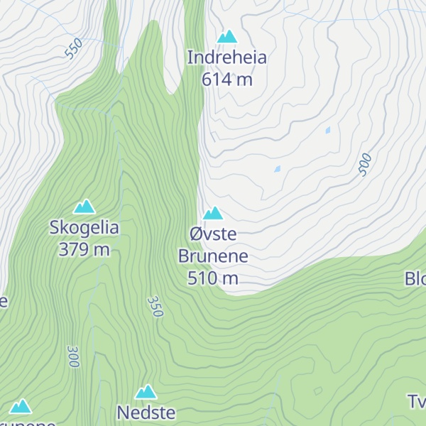 Map of Øvste Brunene
