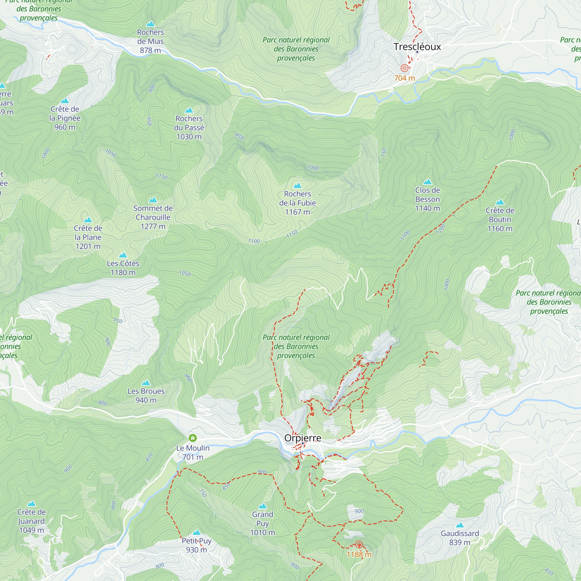 Les Chaups map