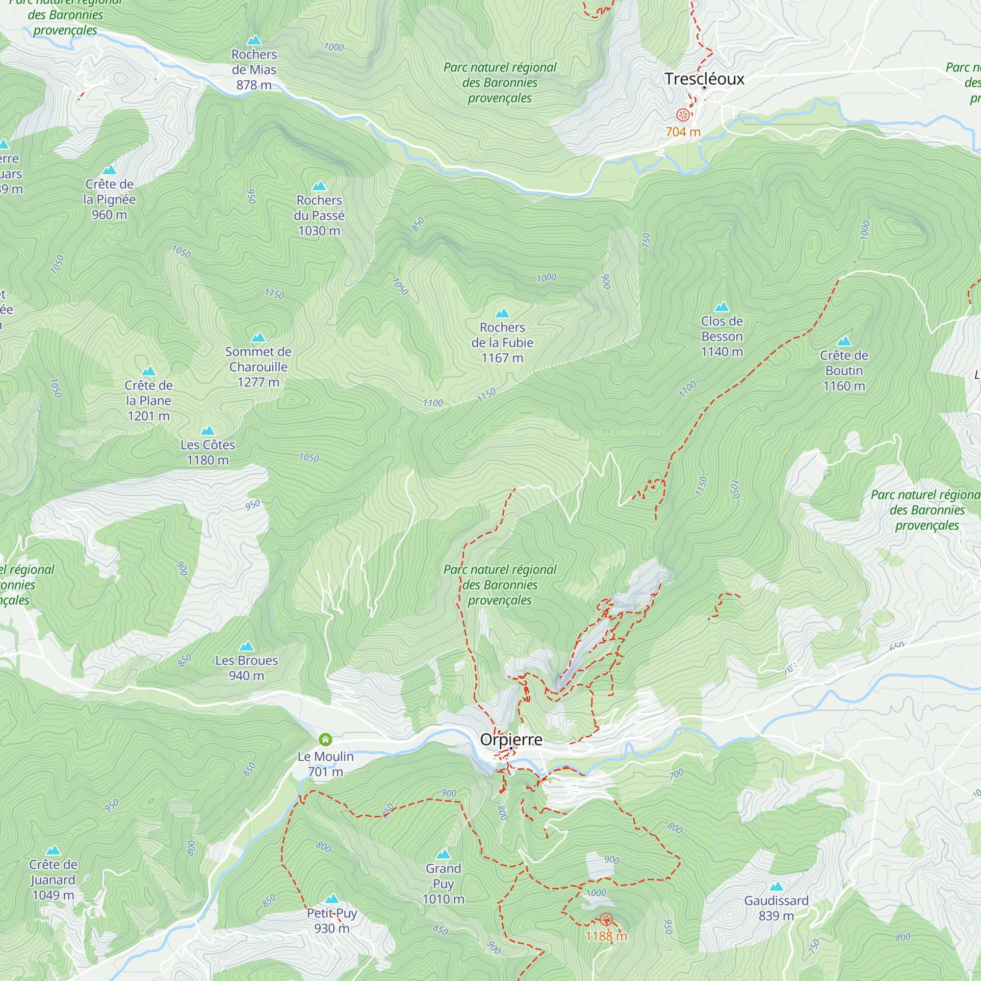 Les Chaups map