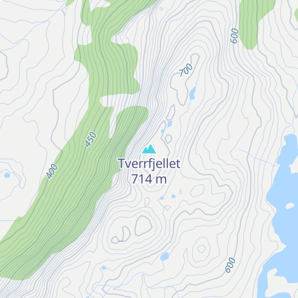 Map of Tverrfjellet