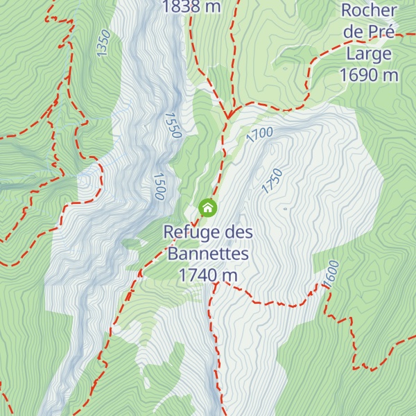 Map of Refuge des Bannettes
