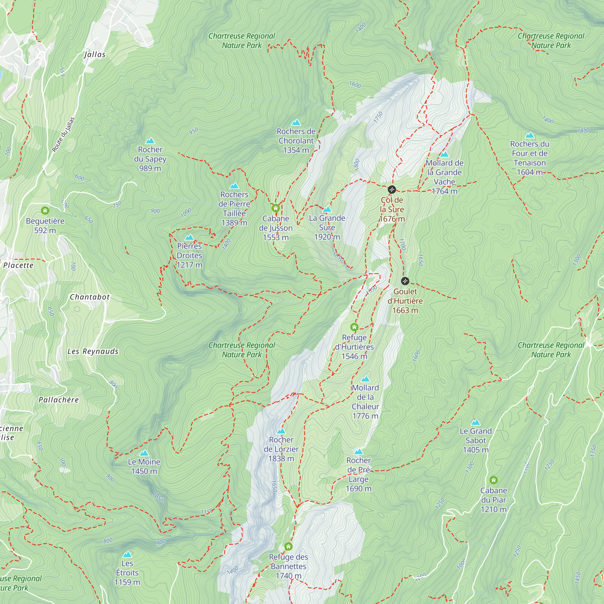 Cabane de l'Hérétang map