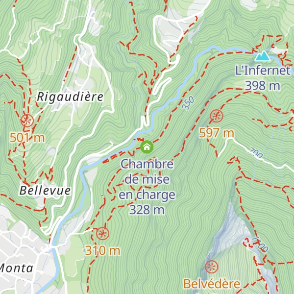 Map of Chambre de mise en charge