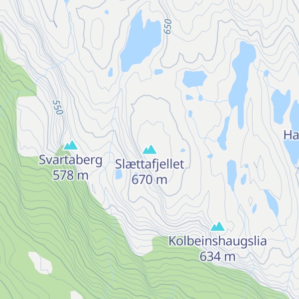 Map of Slættafjellet