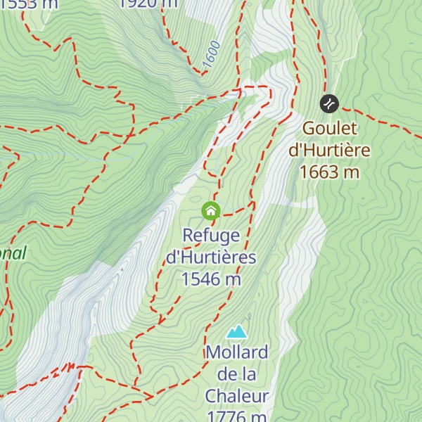 Map of Refuge d'Hurtières