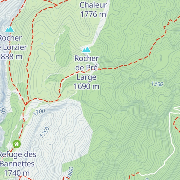 Map of Refuge de Pré-Large