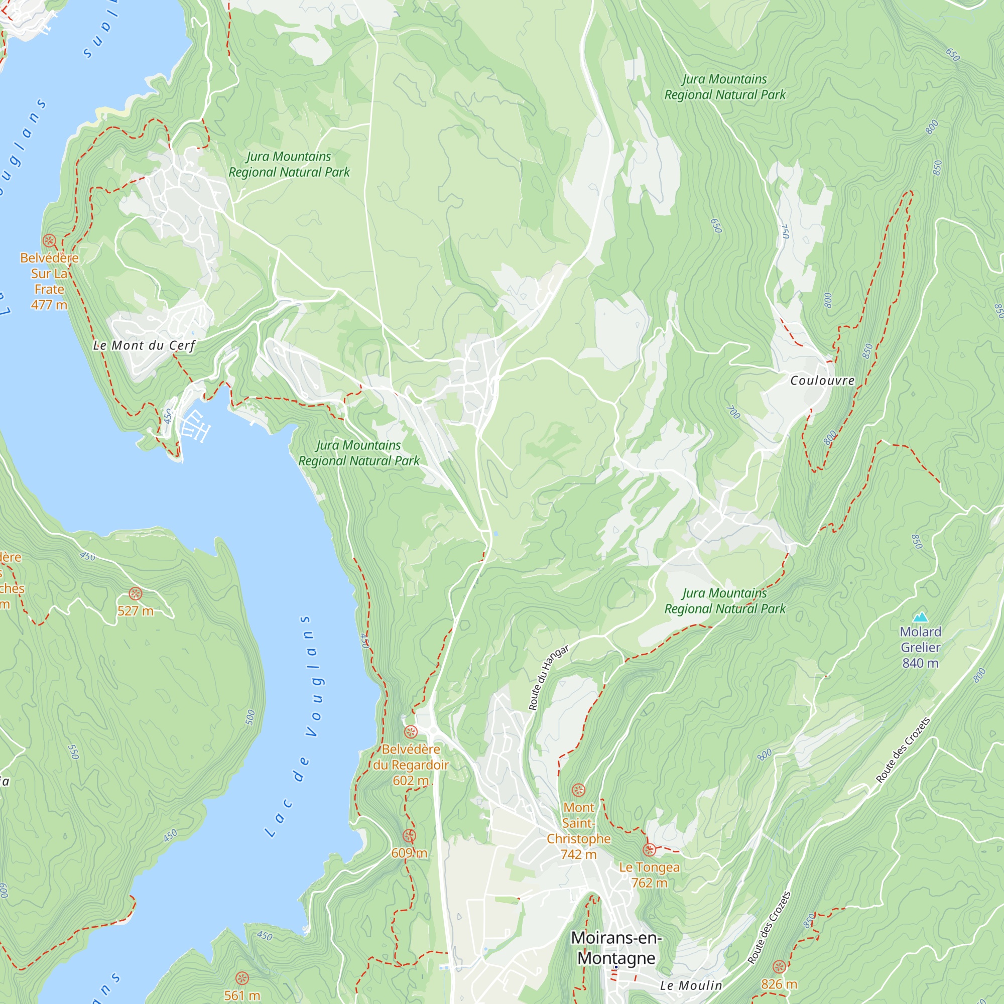 Gîtes et Chambres JURA SUD map