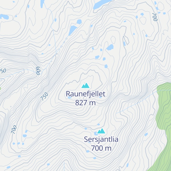 Map of Raunefjellet