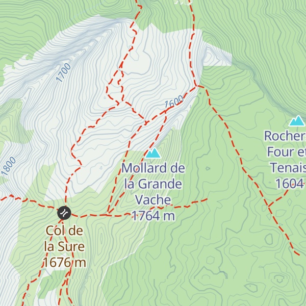 Map of Mollard de la Grande Vache