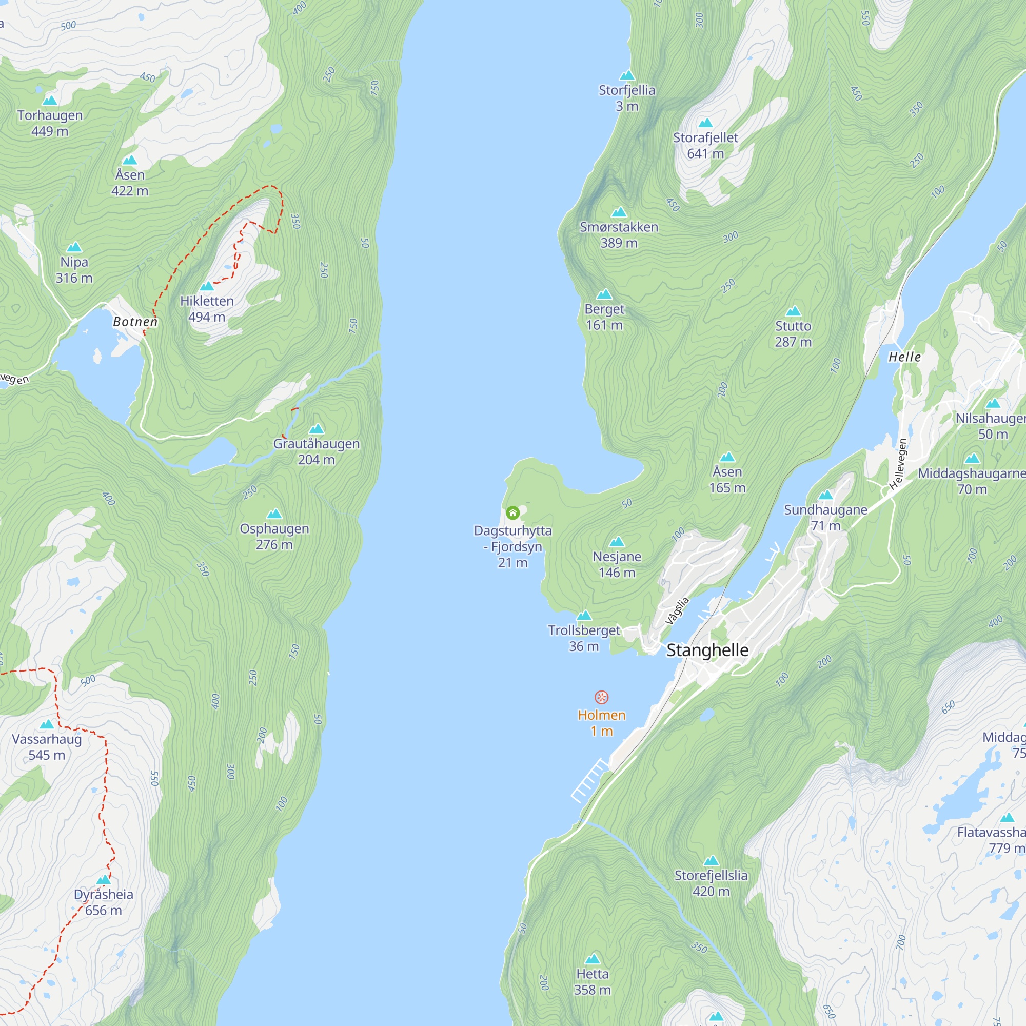 Dagsturhytta  - Fjordsyn map