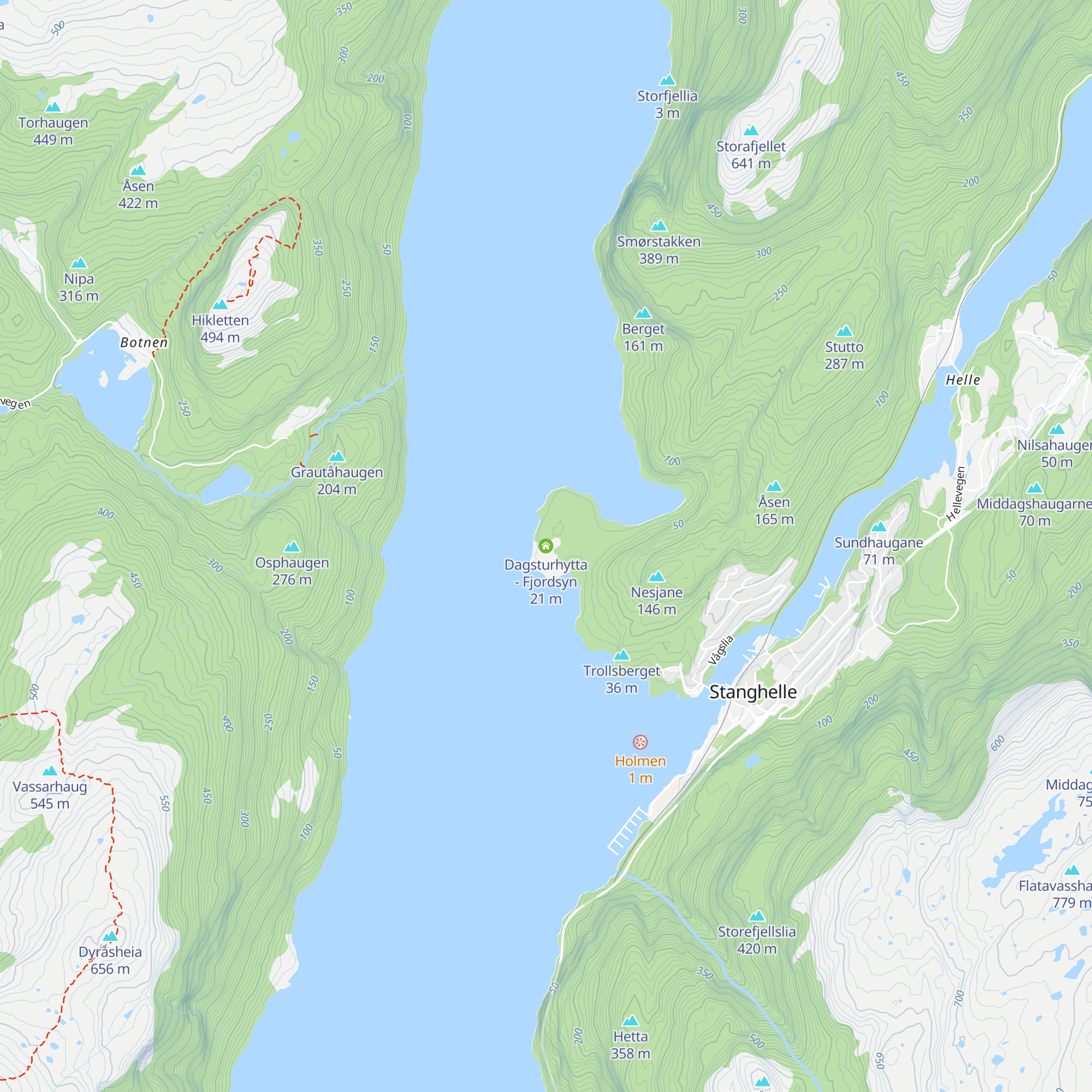 Dagsturhytta  - Fjordsyn map