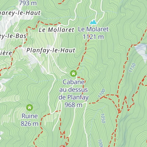 Map of Cabane au dessus de Planfay