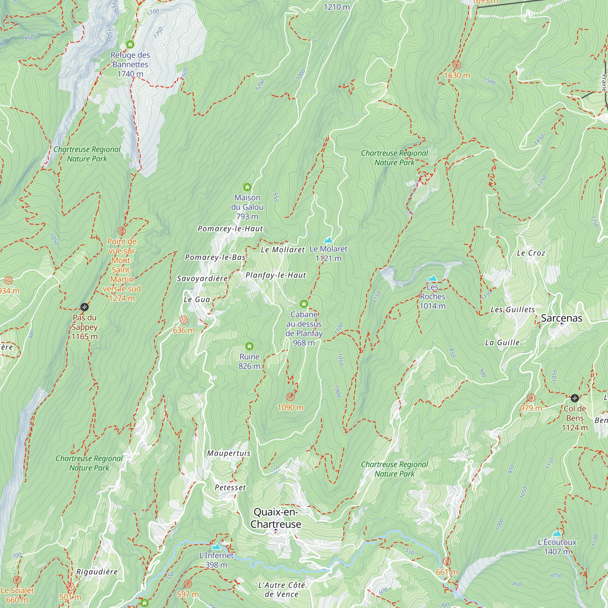 Cabane au dessus de Planfay map