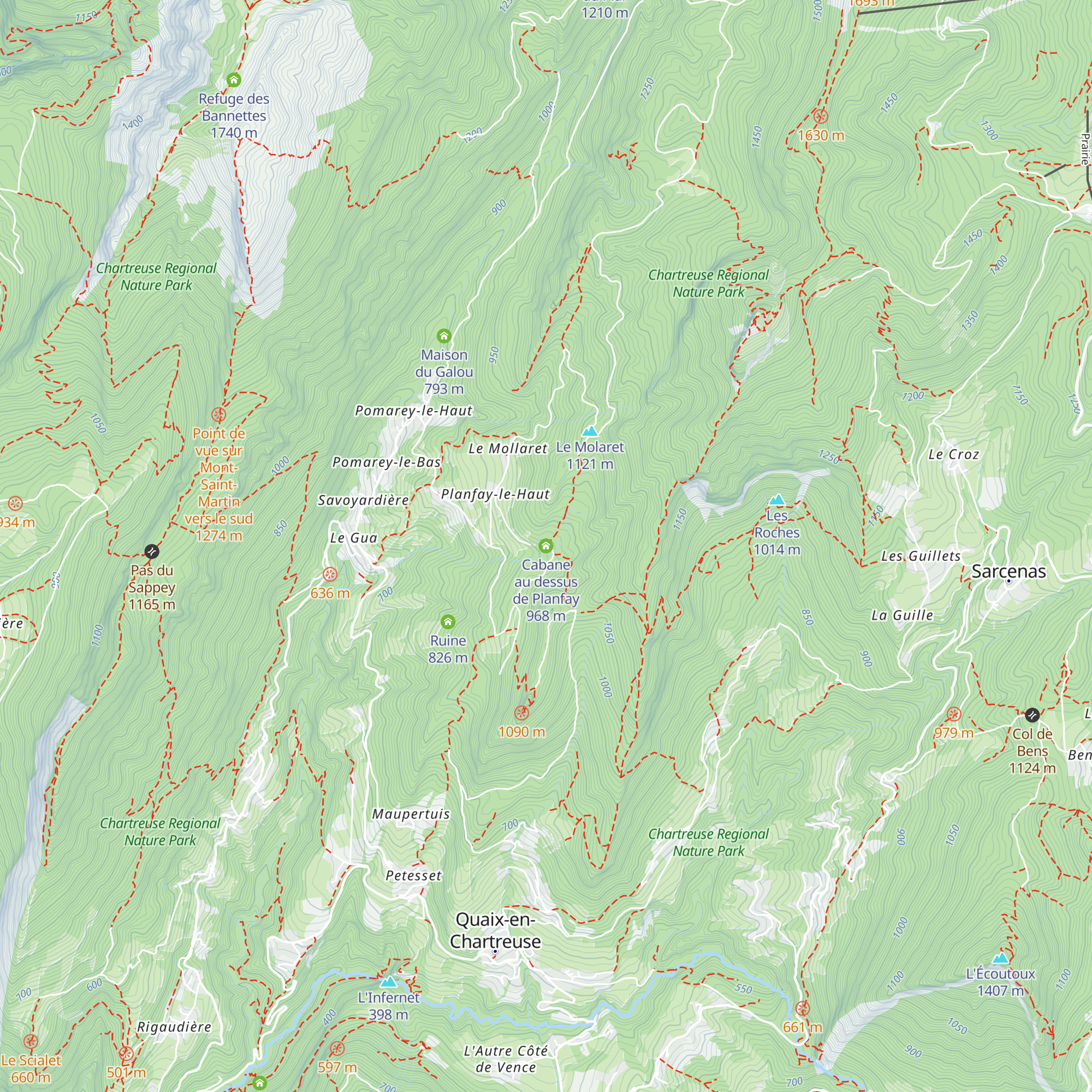 Cabane au dessus de Planfay map