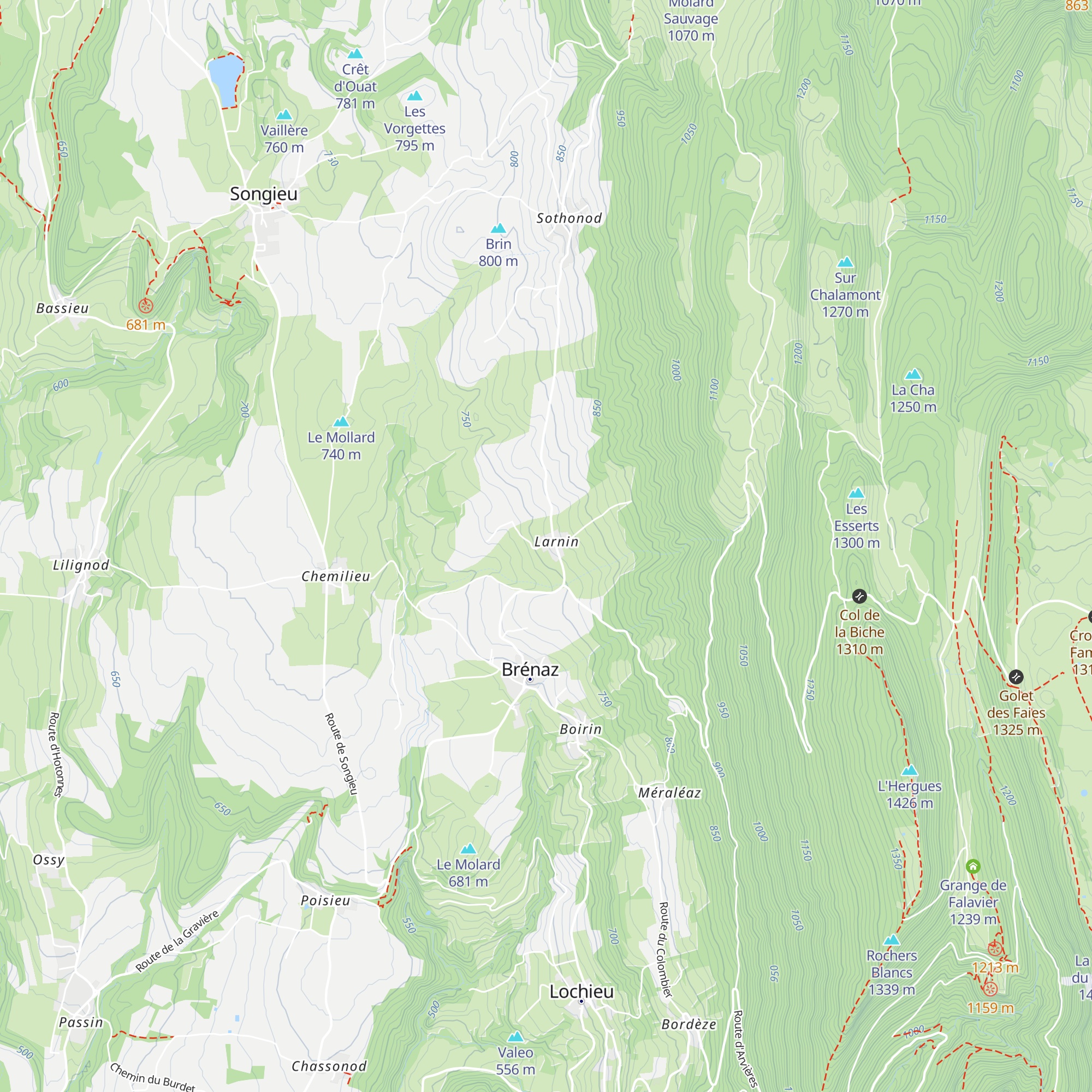 Gîte familial en Valromey map