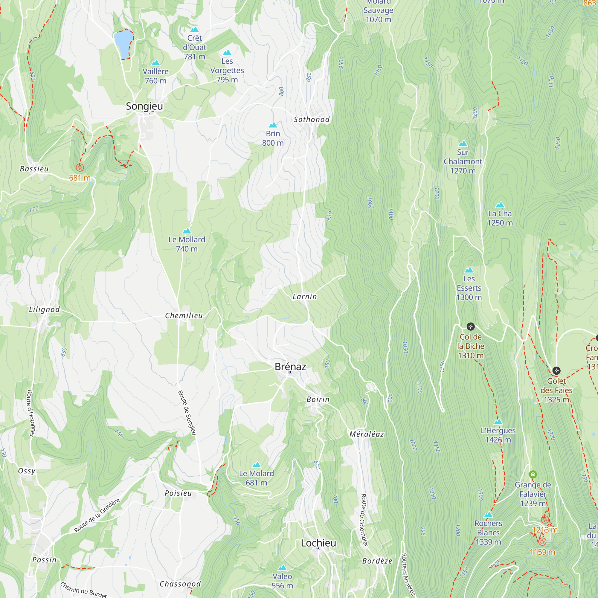 Gîte familial en Valromey map