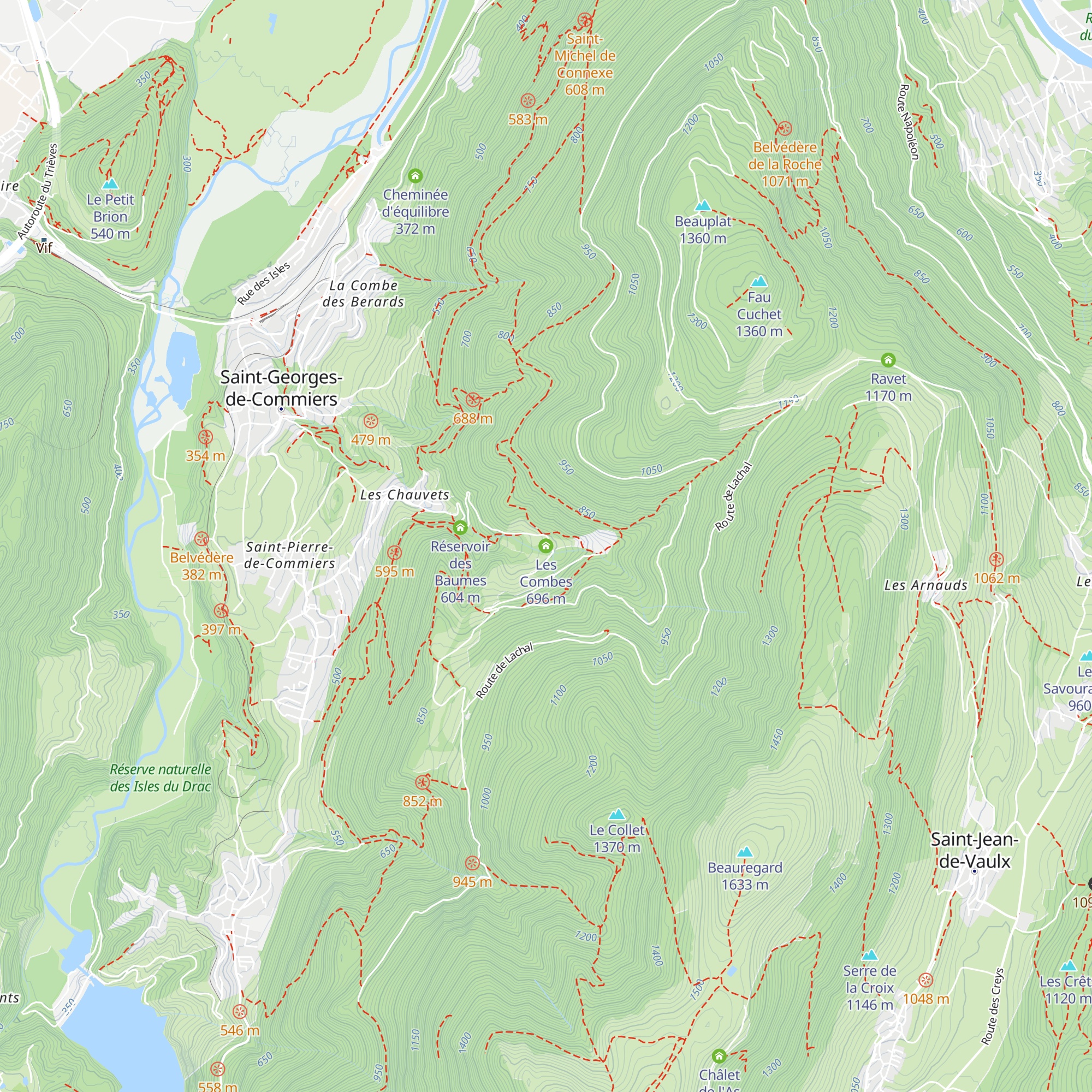 Les Combes map