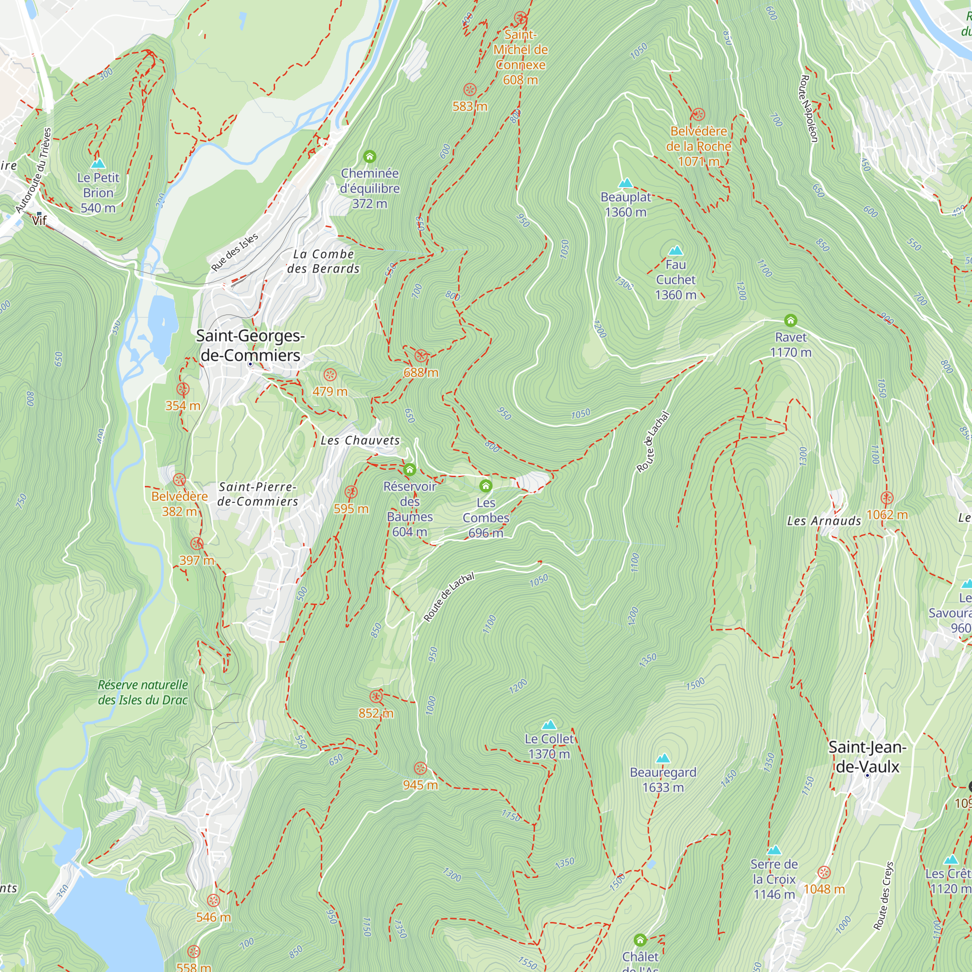 Les Combes map