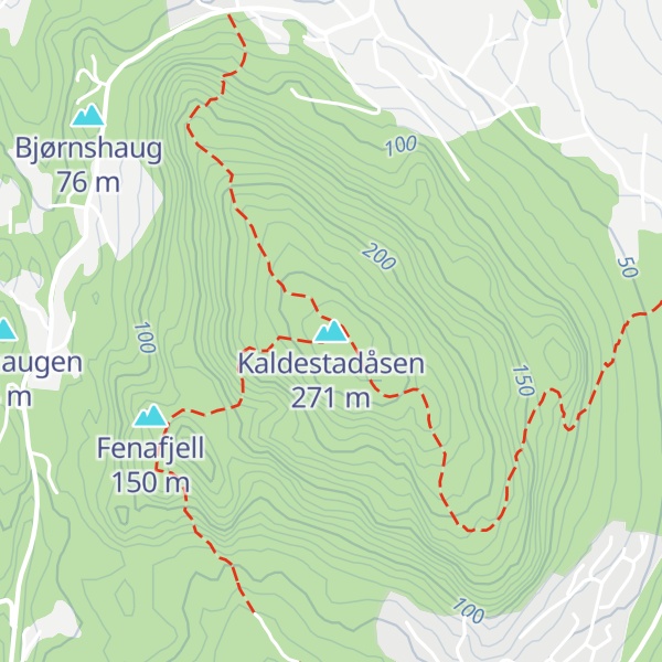 Map of Kaldestadåsen