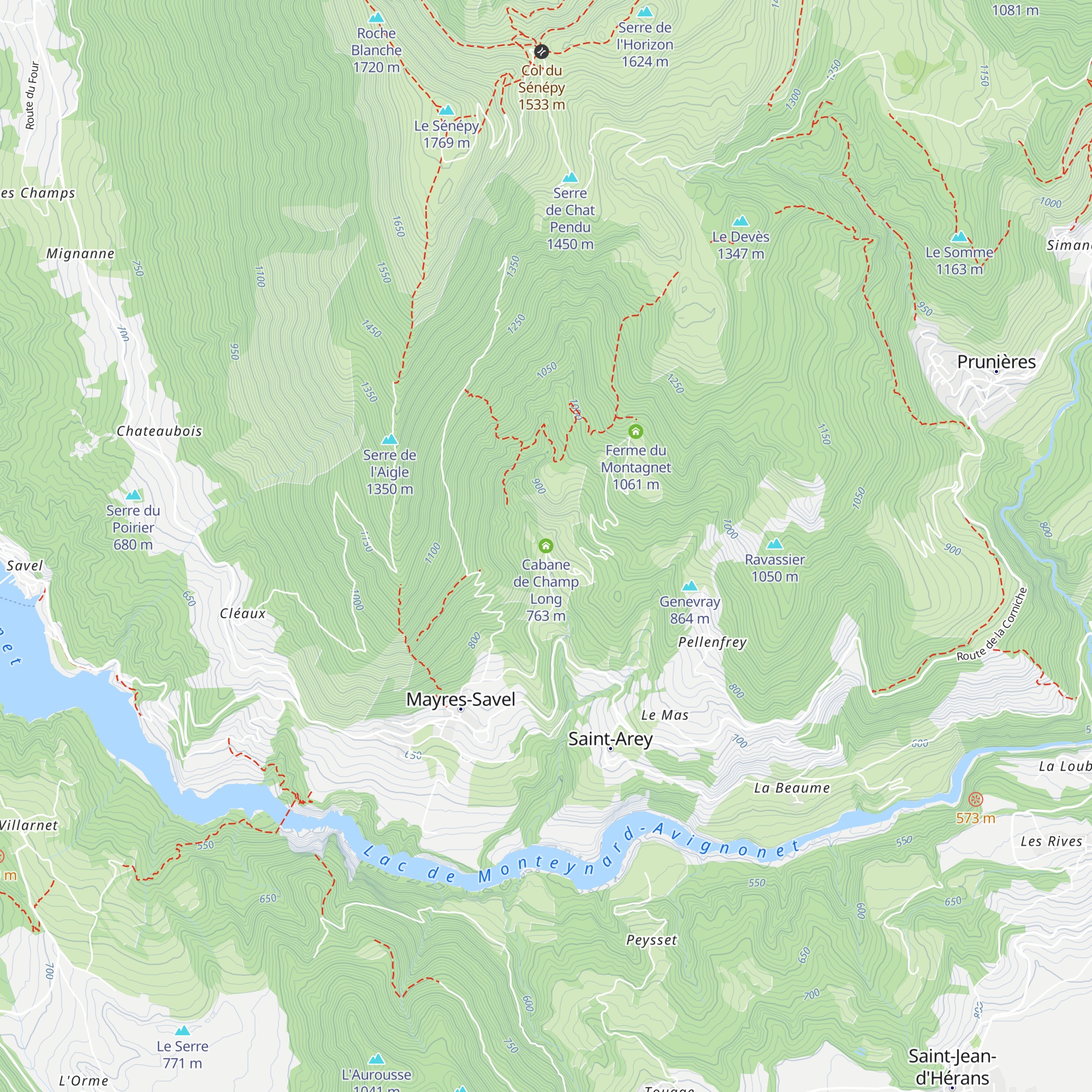 Cabane de Champ Long map
