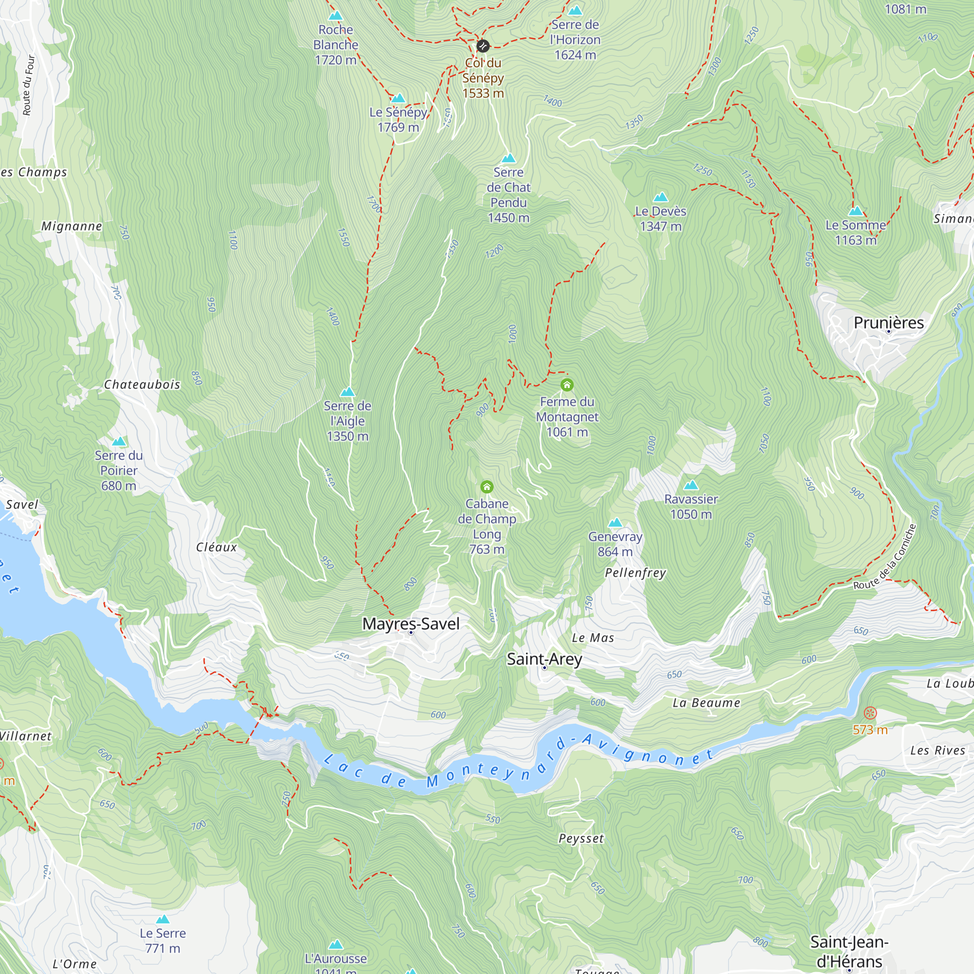 Cabane de Champ Long map