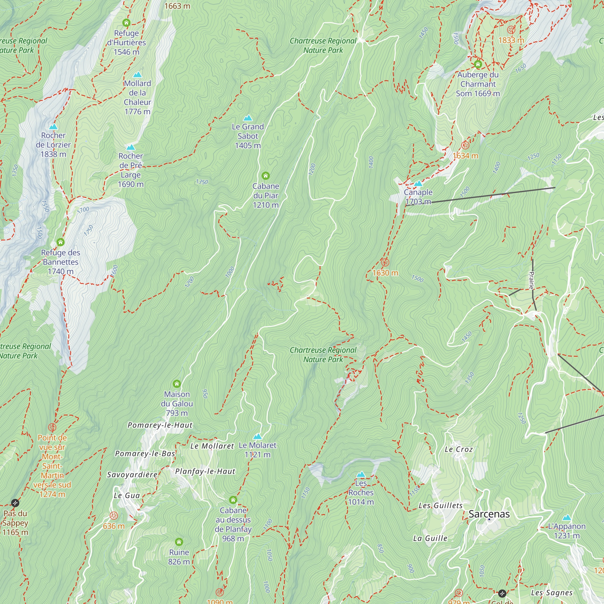 Abri forestier de Girieux map
