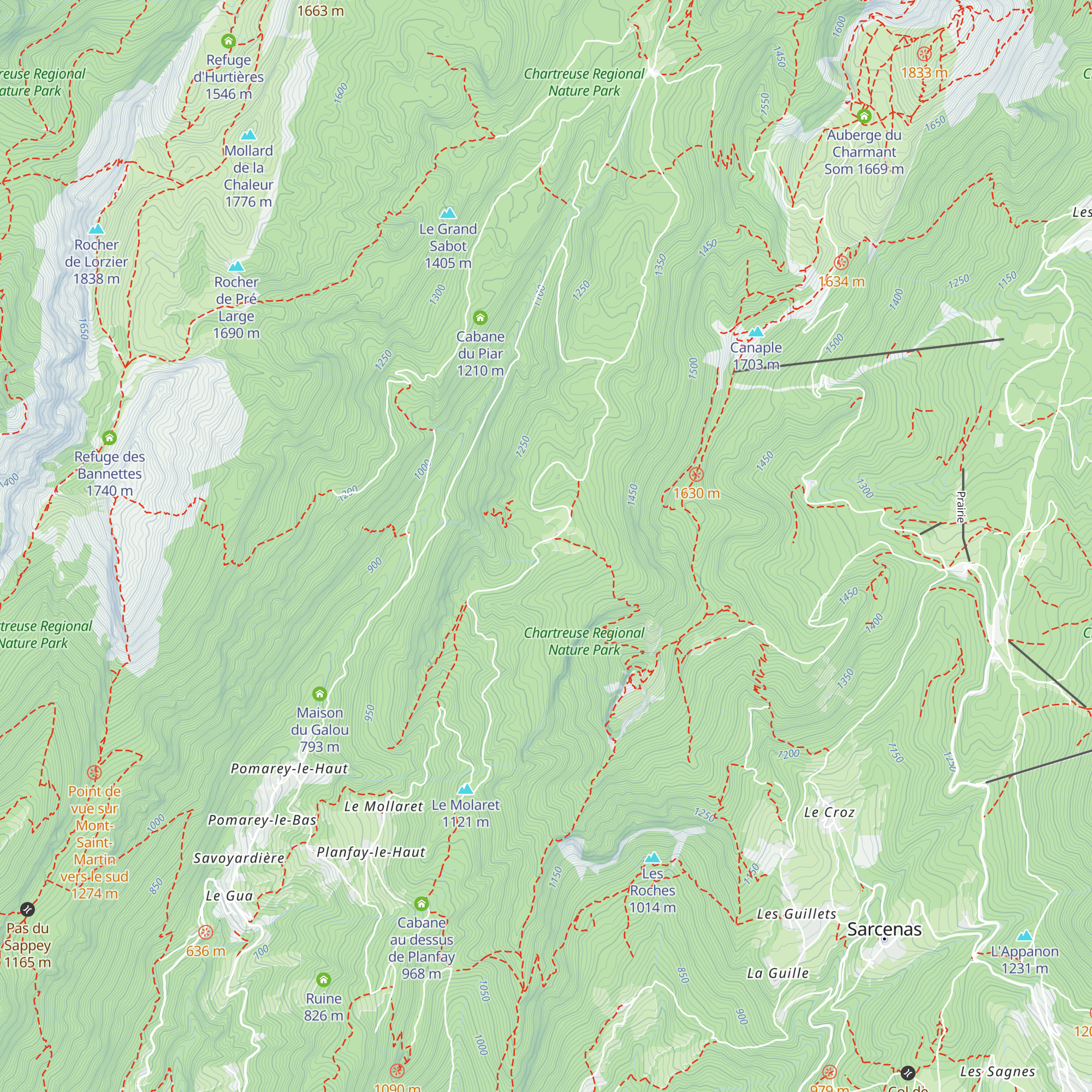 Abri forestier de Girieux map