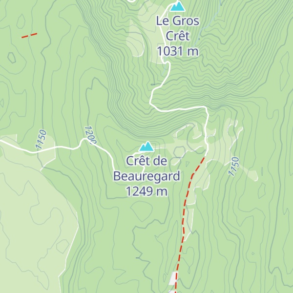 Map of Crêt de Beauregard