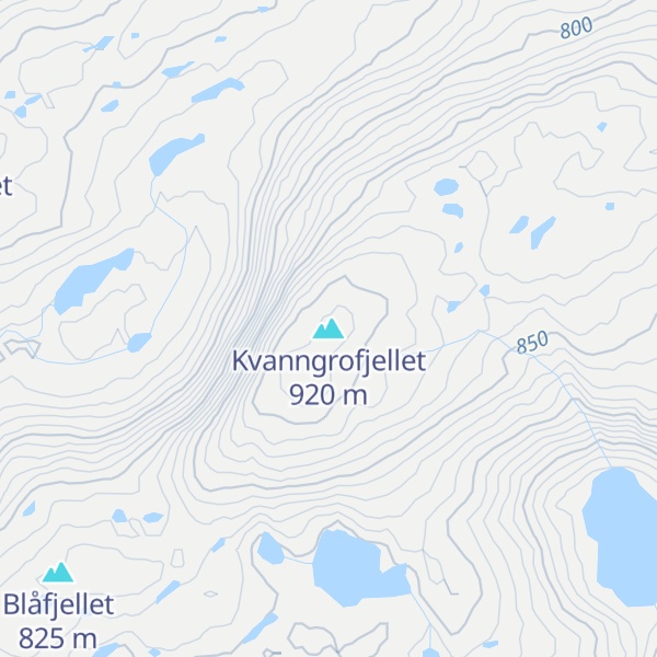 Map of Kvanngrofjellet