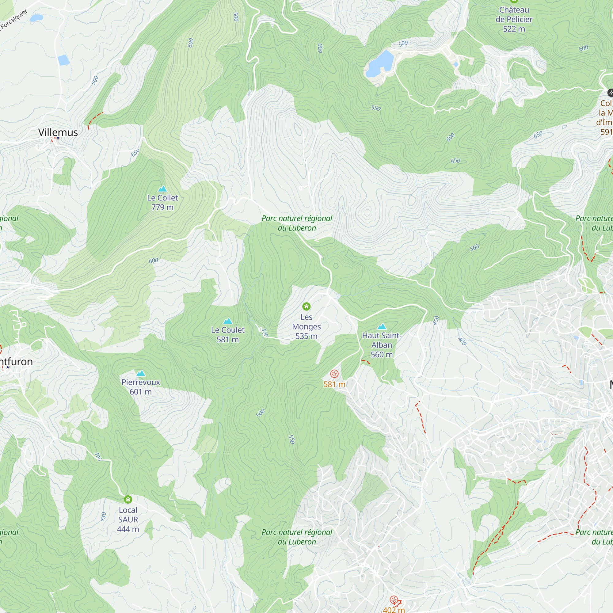 Les Monges map