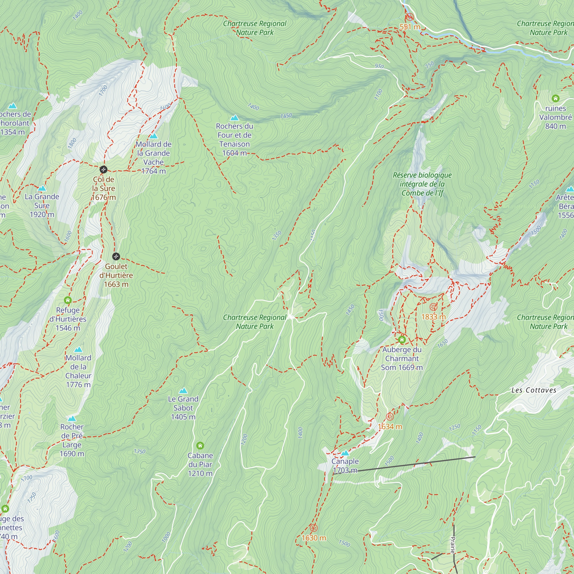 Chalet du Col de la Charmette map