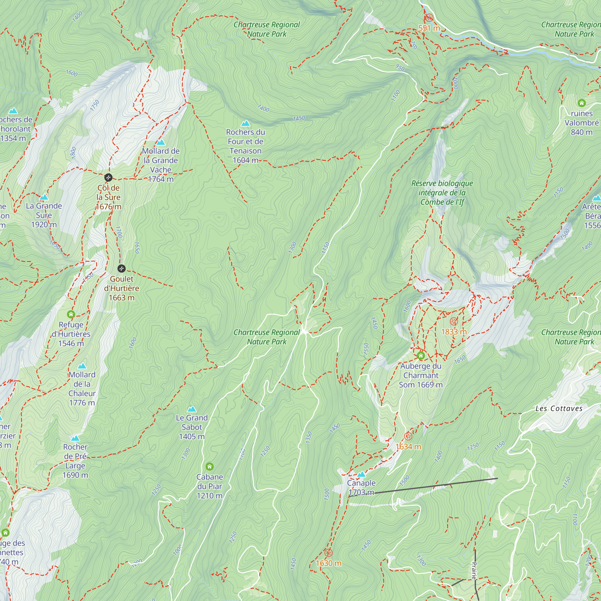 Chalet du Col de la Charmette map