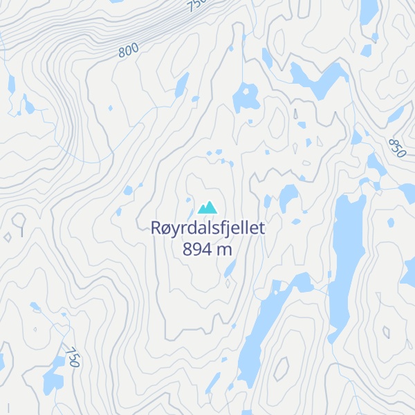 Map of Røyrdalsfjellet