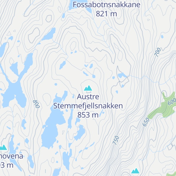 Map of Austre Stemmefjellsnakken
