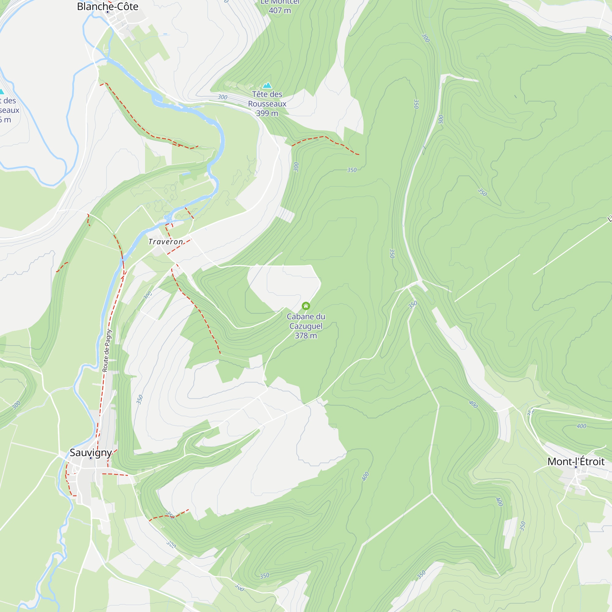 Cabane du Cazuguel map
