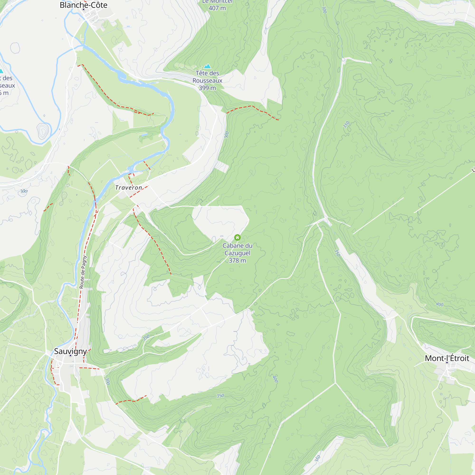 Cabane du Cazuguel map