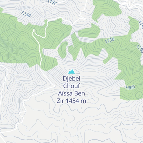Map of Djebel Chouf Aïssa Ben Zir