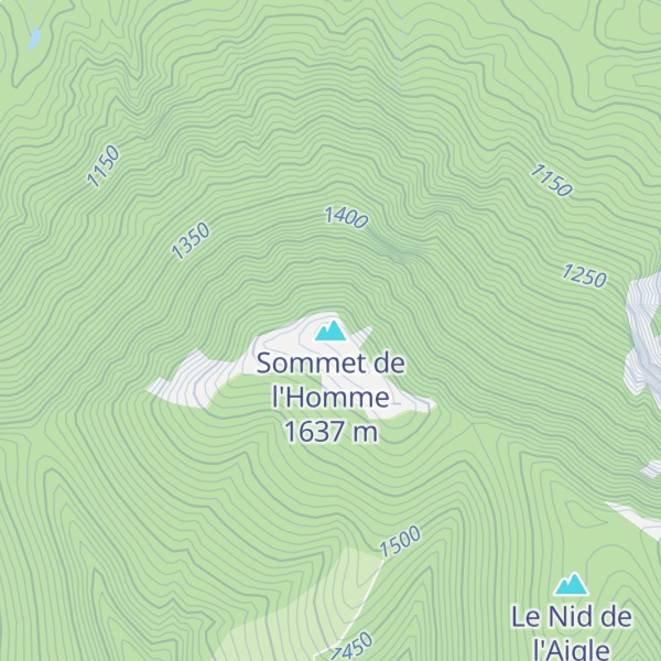 Map of Sommet de l'Homme