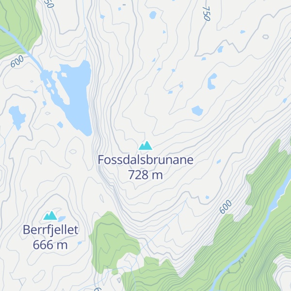 Map of Fossdalsbrunane