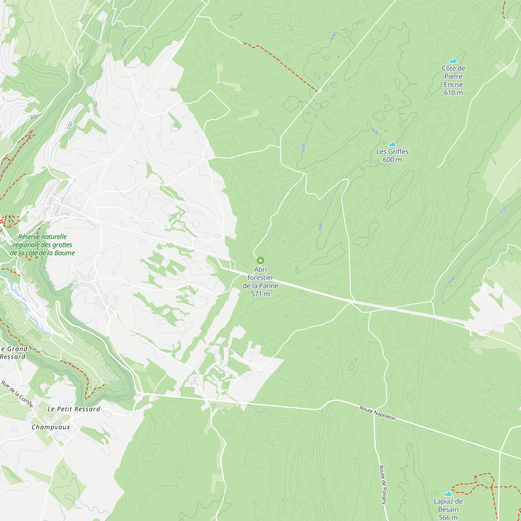 Abri forestier de la Panne map