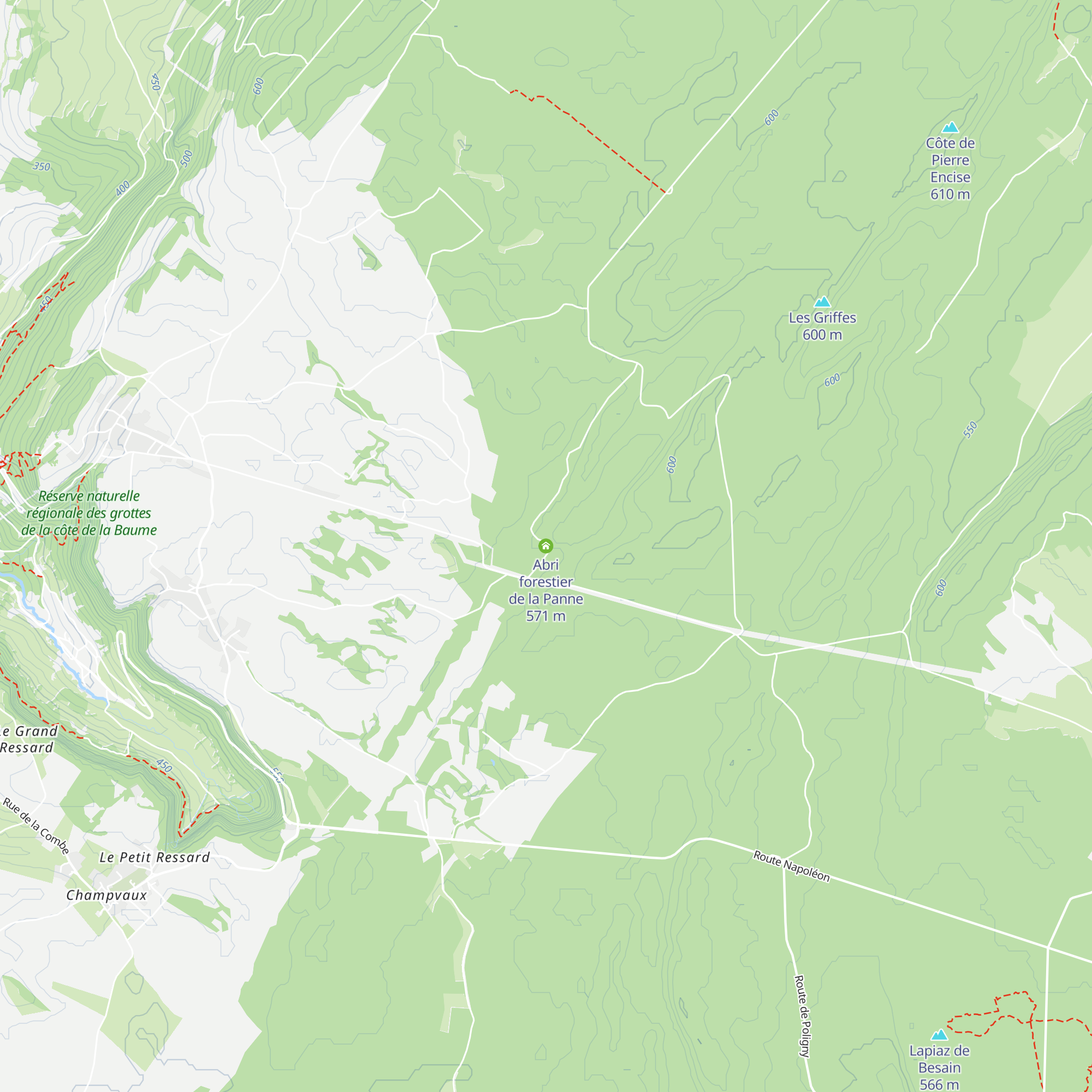 Abri forestier de la Panne map
