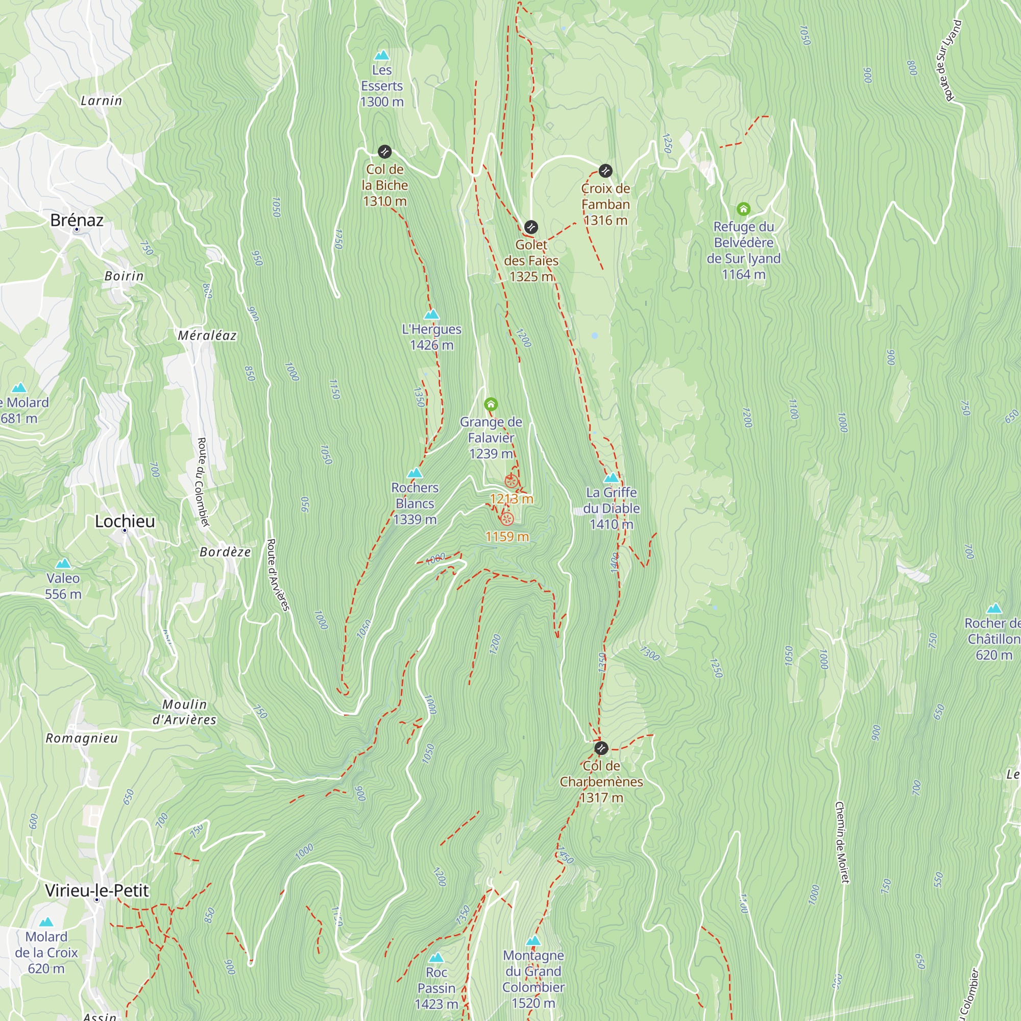 Chalet d'Arvière map