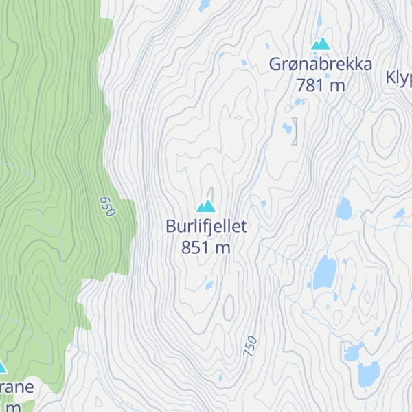 Map of Burlifjellet