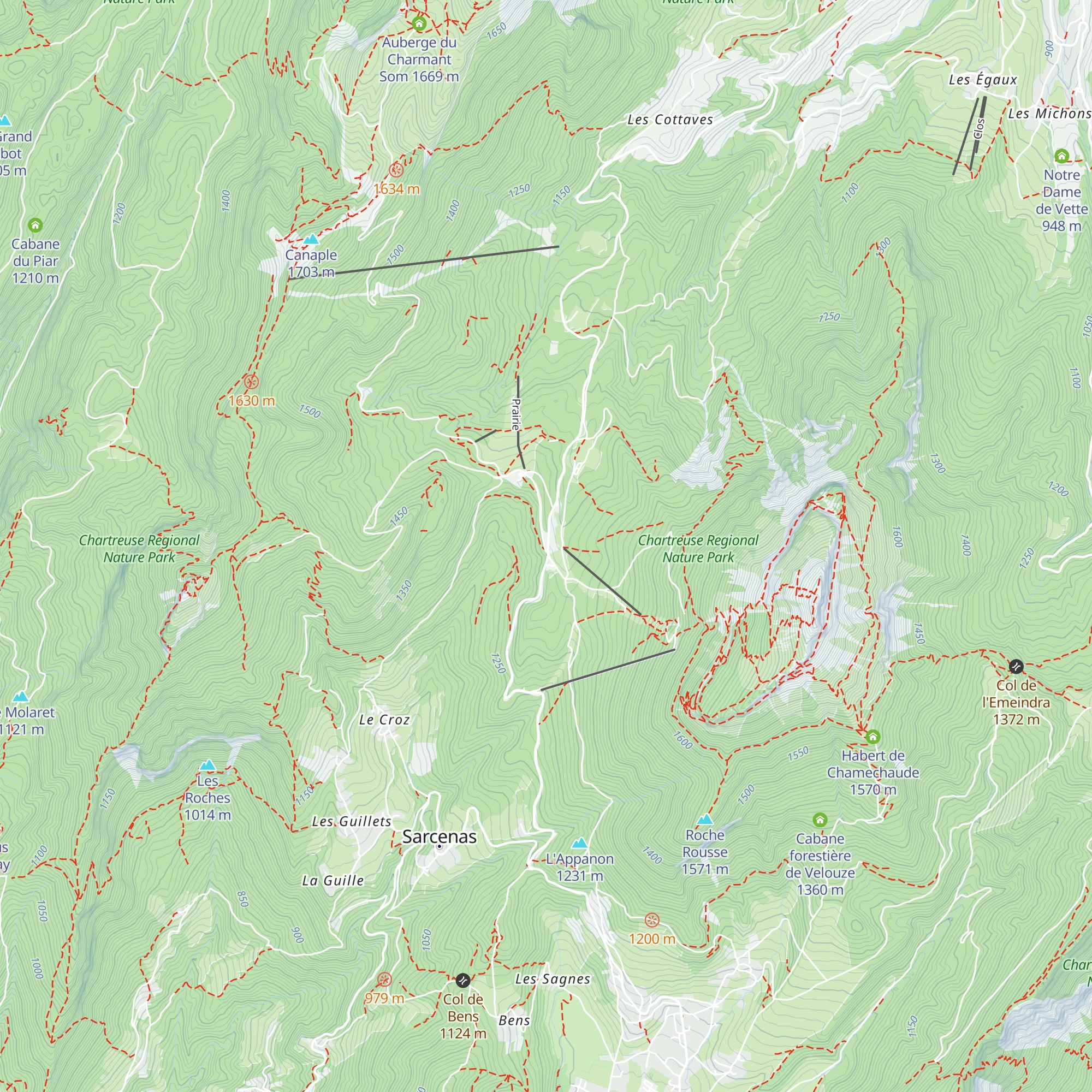 Chalet Jaune Chartreuse map