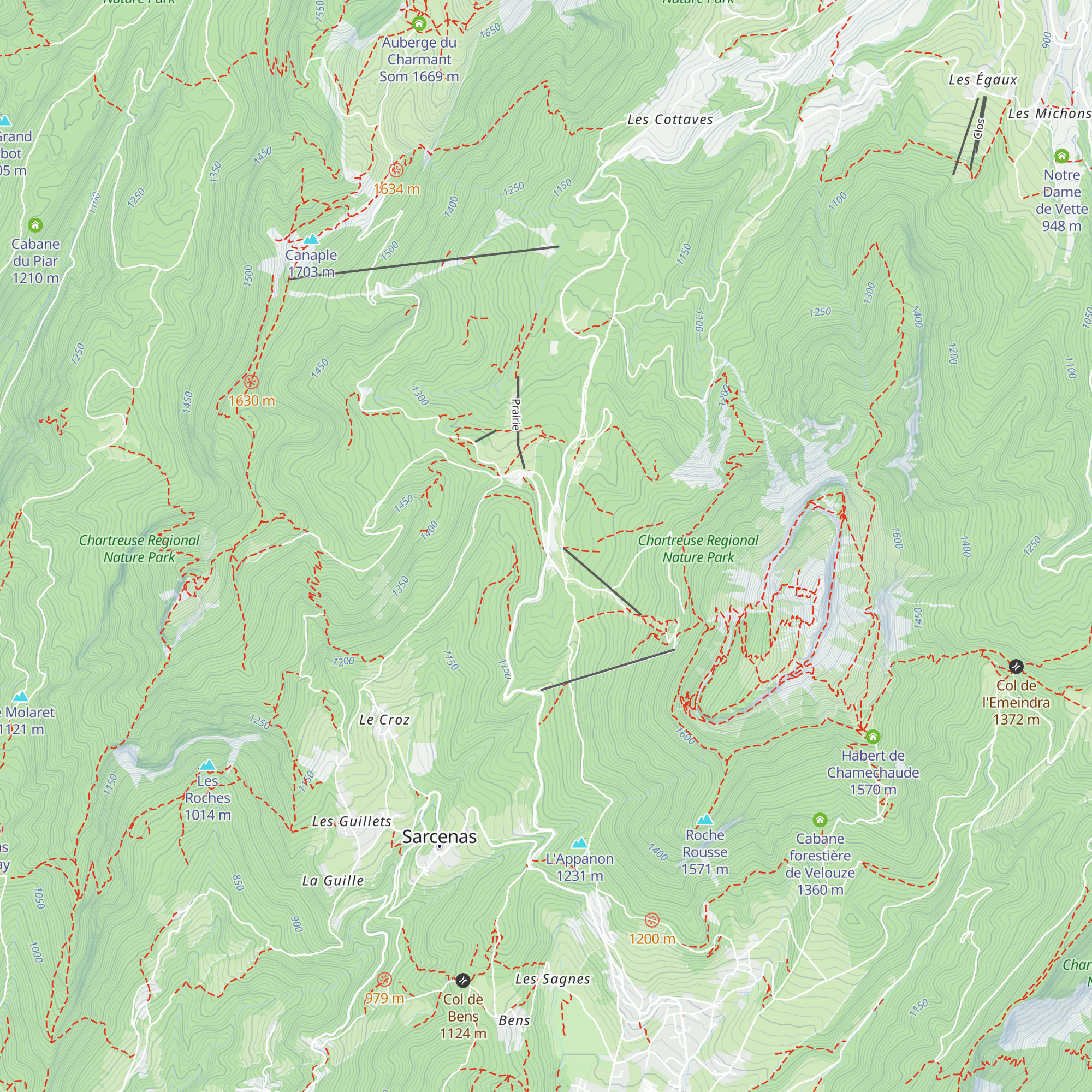Chalet Jaune Chartreuse map