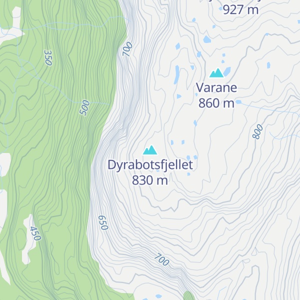 Map of Dyrabotsfjellet