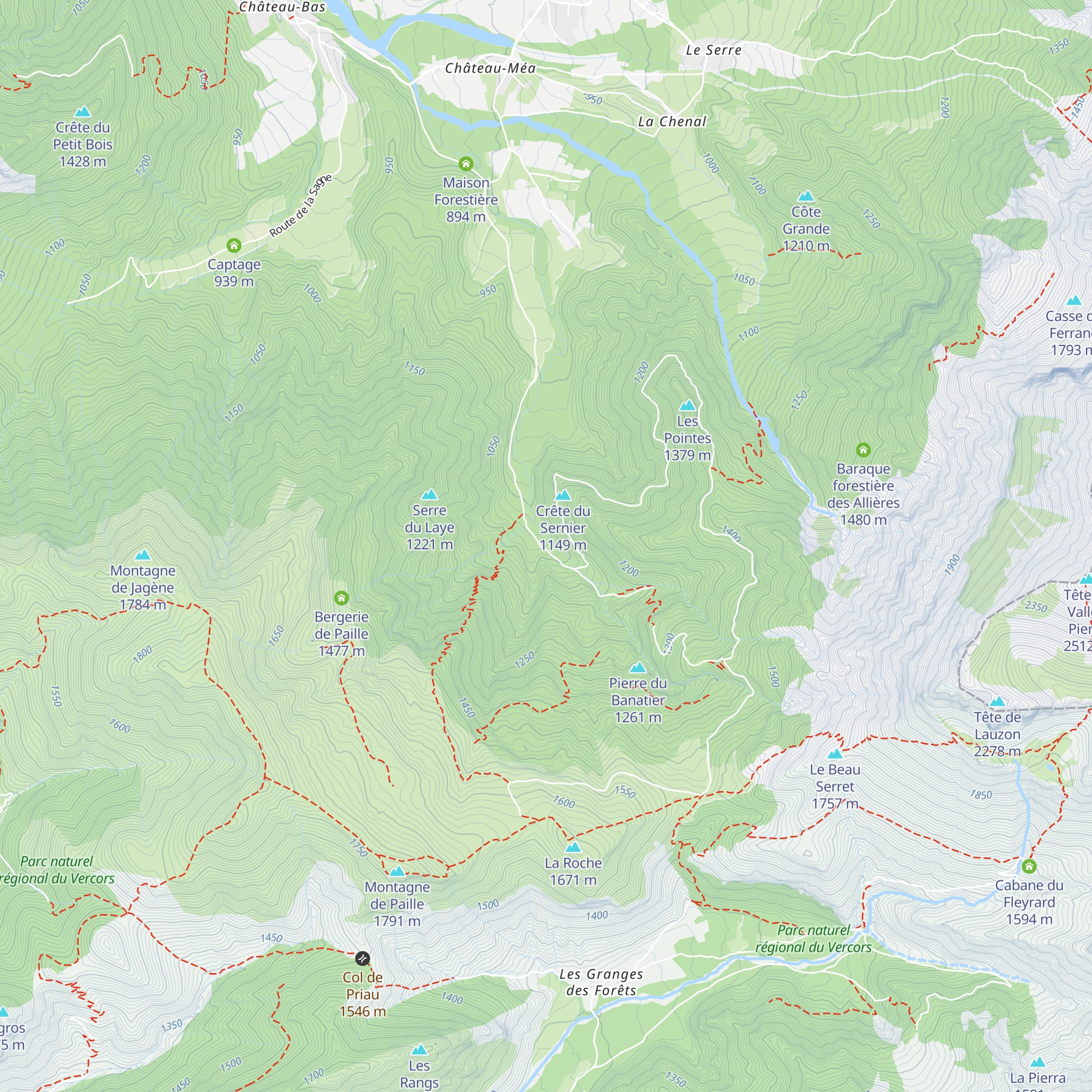 Cabane du Pique Nique du Grand Ferrand map